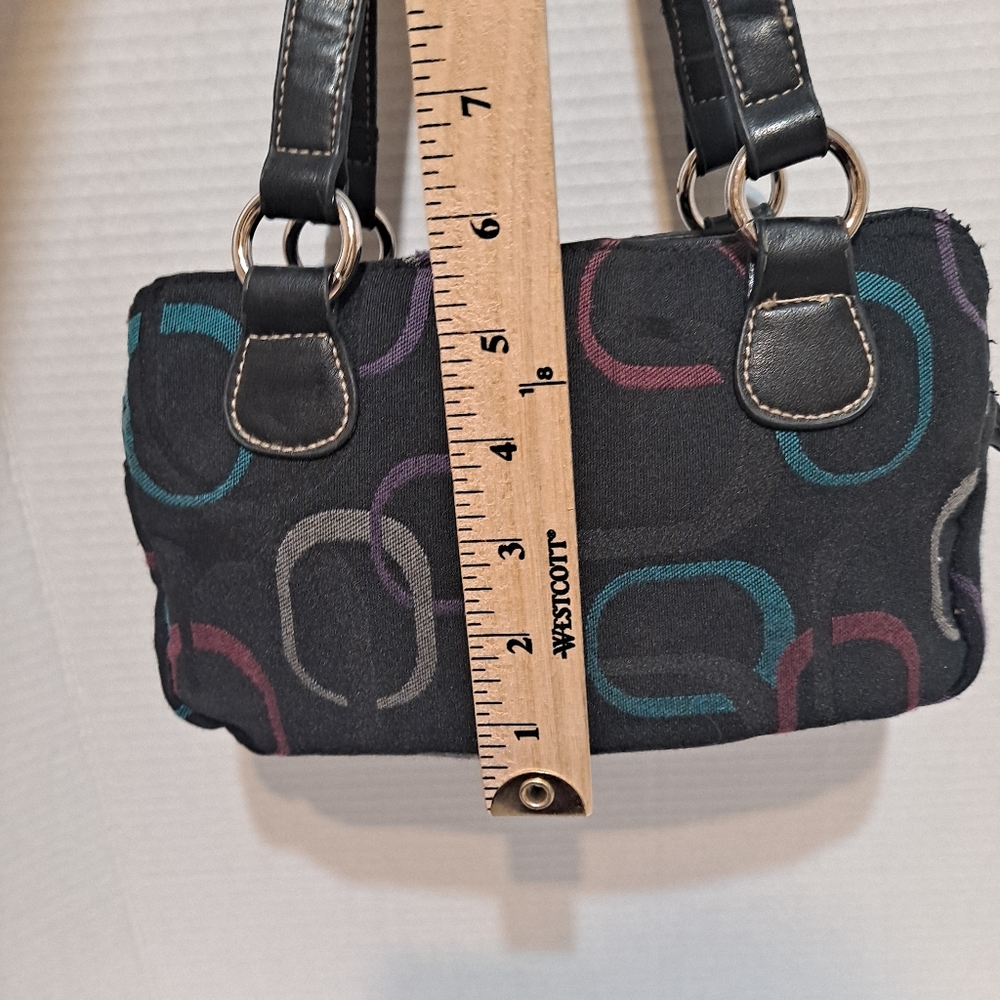 Stylish Black Abstract Patterned Shoulder Bag Pur… - image 5